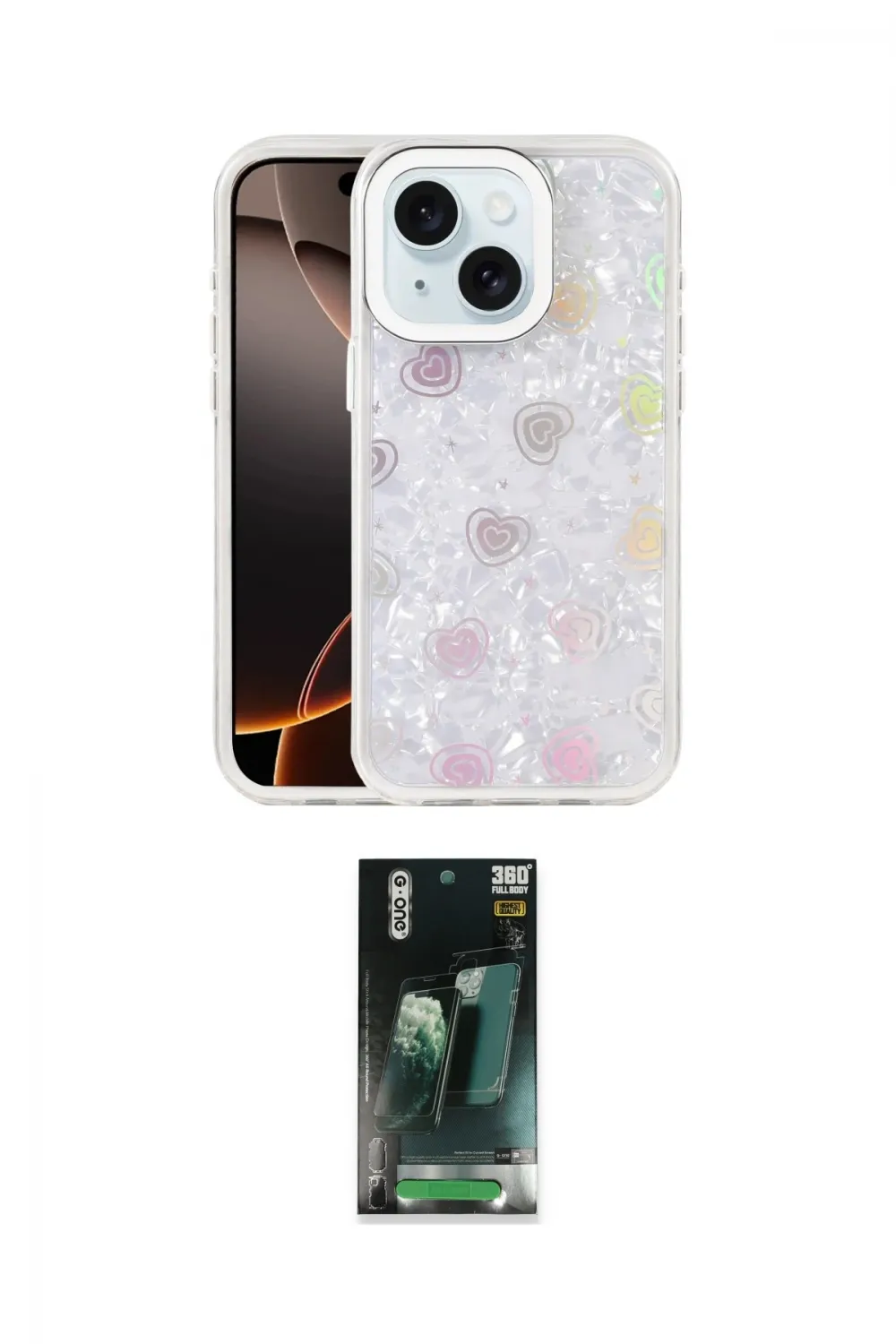 ieg™ iPhone 15 Kılıf Odak Prime - Şeffaf 360 Full Body Arka Koruyucu