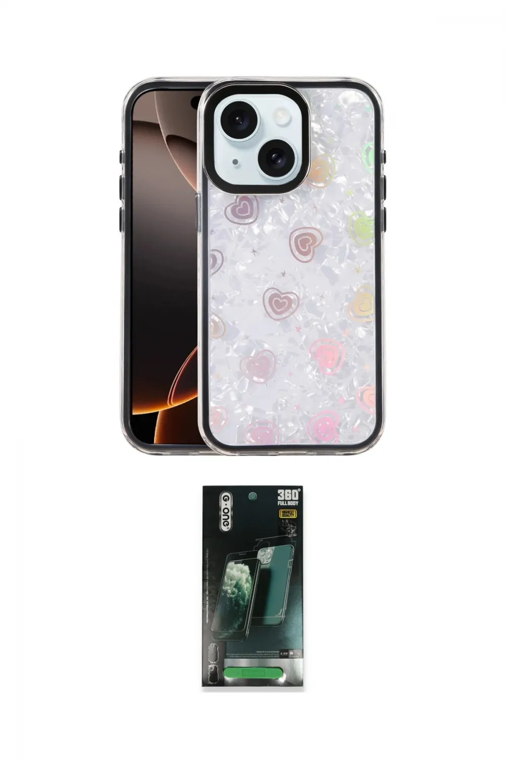 ieg™ iPhone 15 Kılıf Odak Prime - Şeffaf 360 Full Body Arka Koruyucu