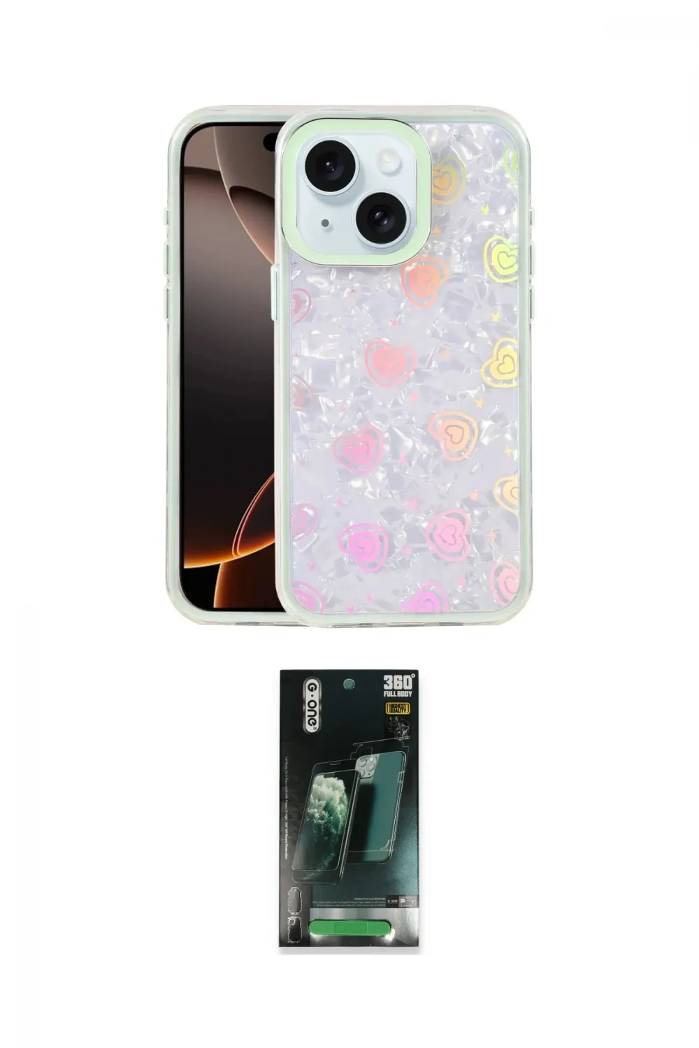 ieg™ iPhone 15 Kılıf Odak Prime - Şeffaf 360 Full Body Arka Koruyucu