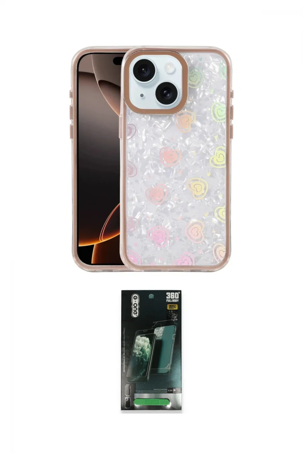 ieg™ iPhone 15 Kılıf Odak Prime - Siyah 360 Mat Full Body Arka Koruyucu