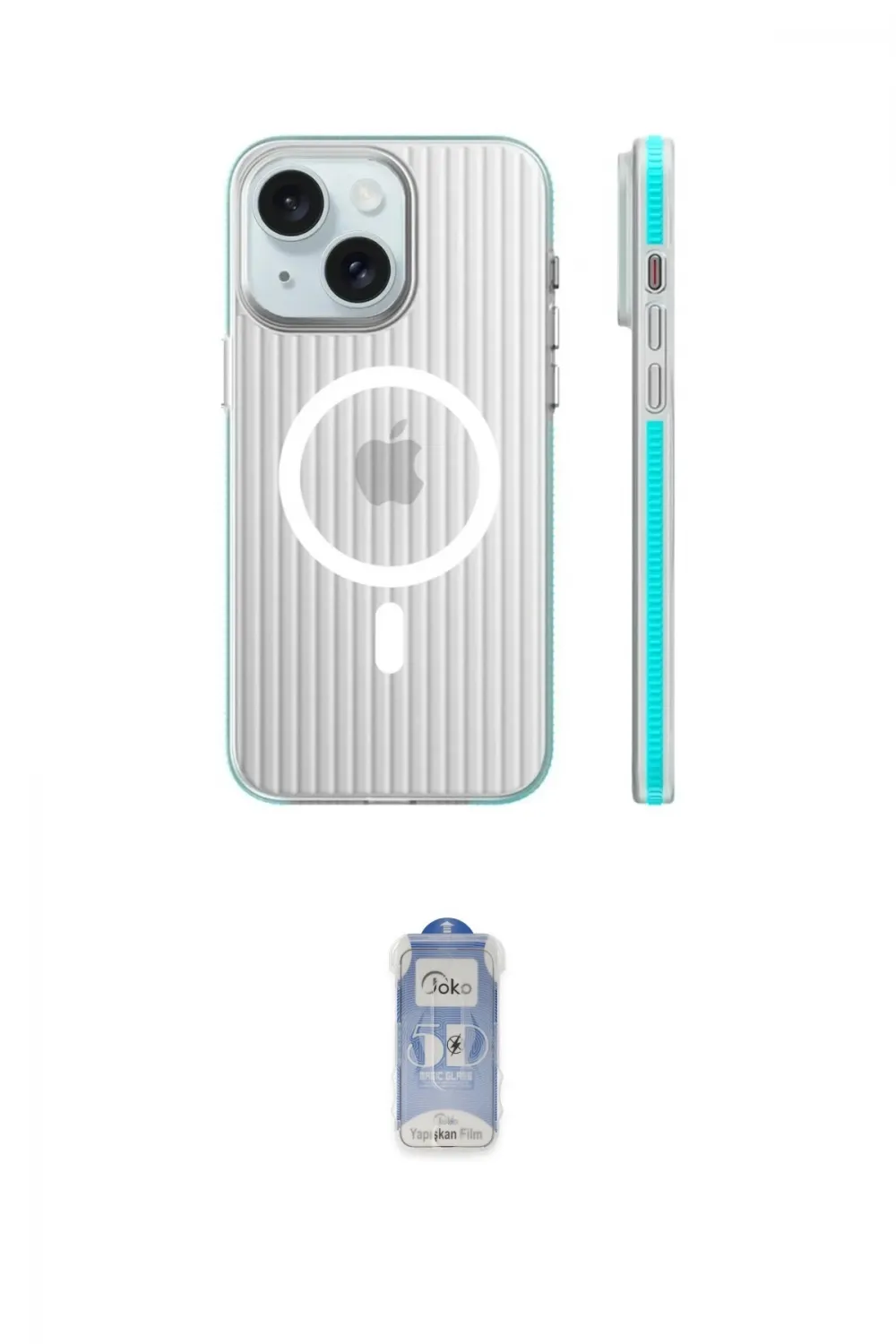 ieg™ iPhone 15 Kılıf Pusula Minimal Koleksiyonu - Siyah Joko Magic 5D Cam