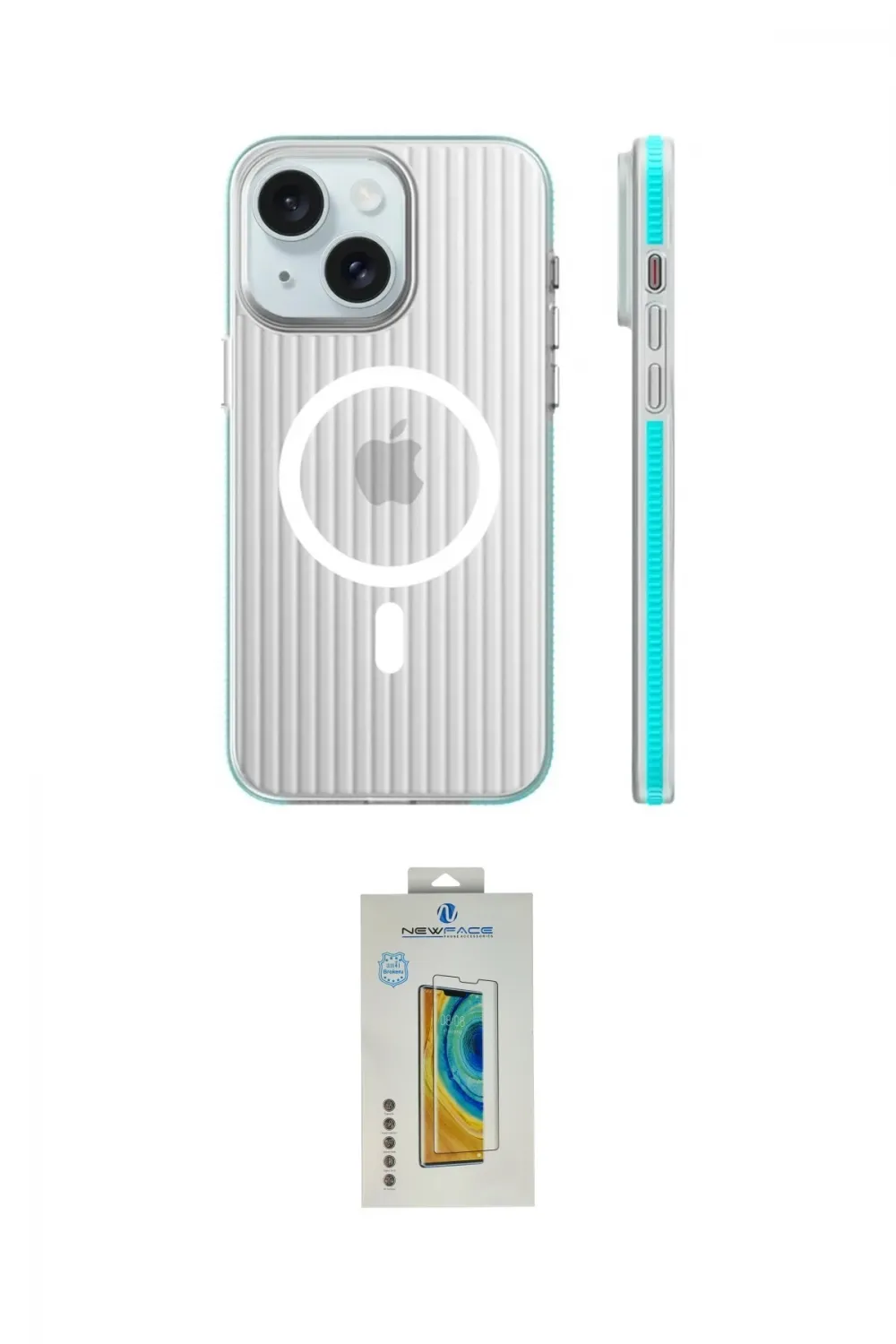 ieg™ iPhone 15 Kılıf Pusula Minimal Koleksiyonu - Siyah Polymer Nano Ekran Koruyucu