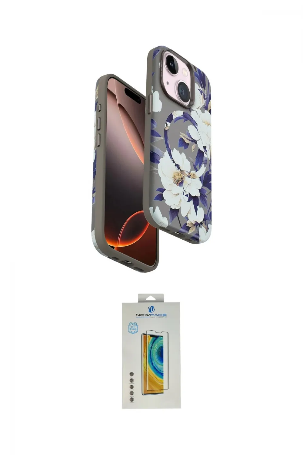 ieg™ iPhone 15 Kılıf Siluet Doku - Siyah Polymer Nano Ekran Koruyucu