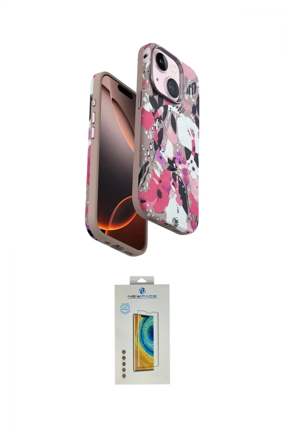 ieg™ iPhone 15 Kılıf Siluet Doku - Siyah Polymer Nano Ekran Koruyucu
