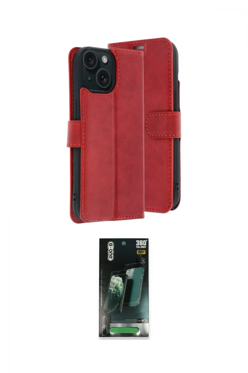 ieg™ iPhone 15 Kılıf Siluet Işık Serisi - Şeffaf 360 Full Body Arka Koruyucu