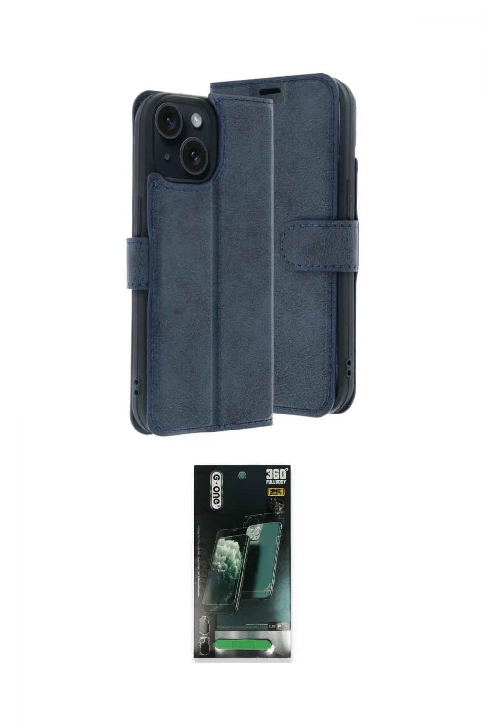 ieg™ iPhone 15 Kılıf Siluet Işık Serisi - Siyah 360 Mat Full Body Arka Koruyucu