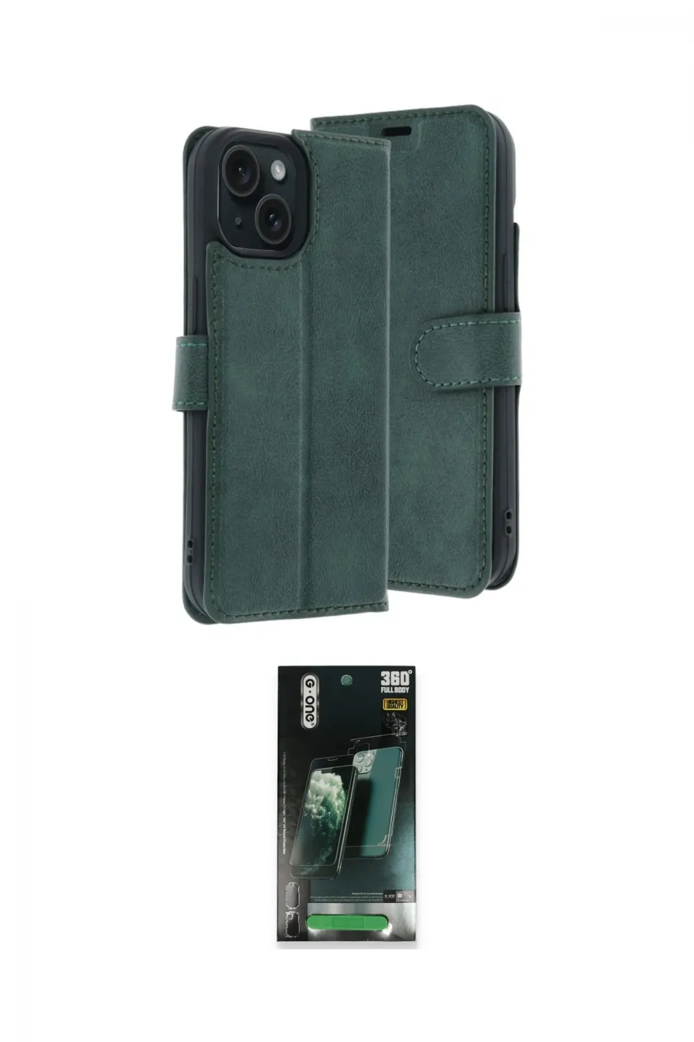 ieg™ iPhone 15 Kılıf Siluet Işık Serisi - Siyah 360 Mat Full Body Arka Koruyucu