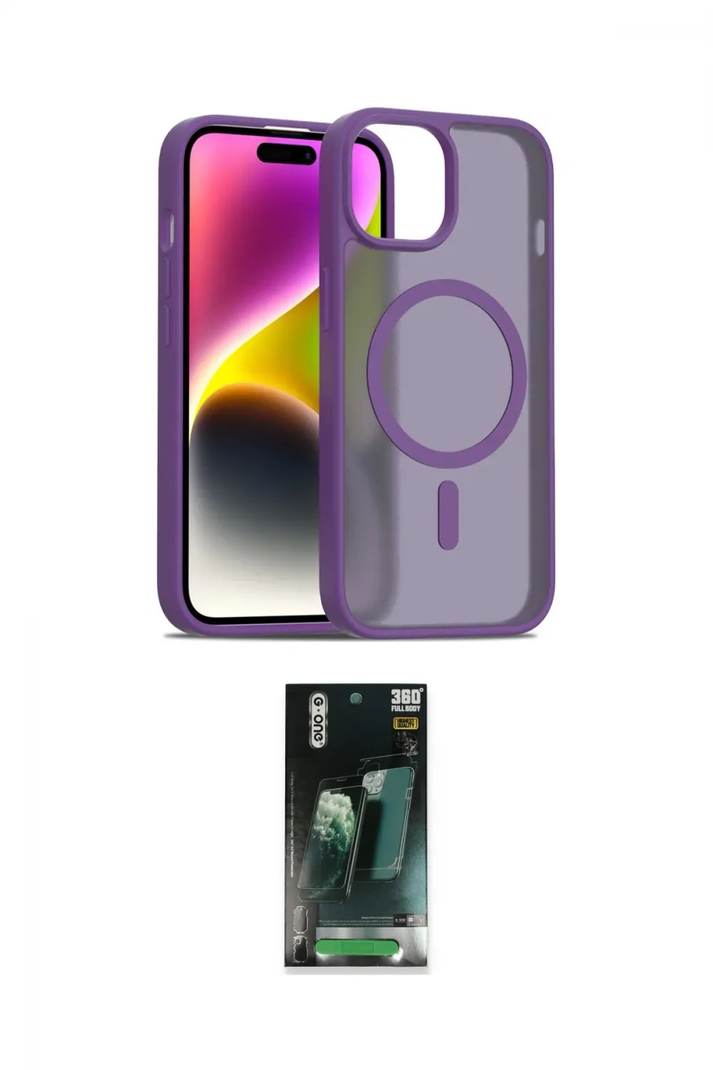 ieg™ iPhone 15 Kılıf Siluet Minimal Prime - Şeffaf 360 Full Body Arka Koruyucu