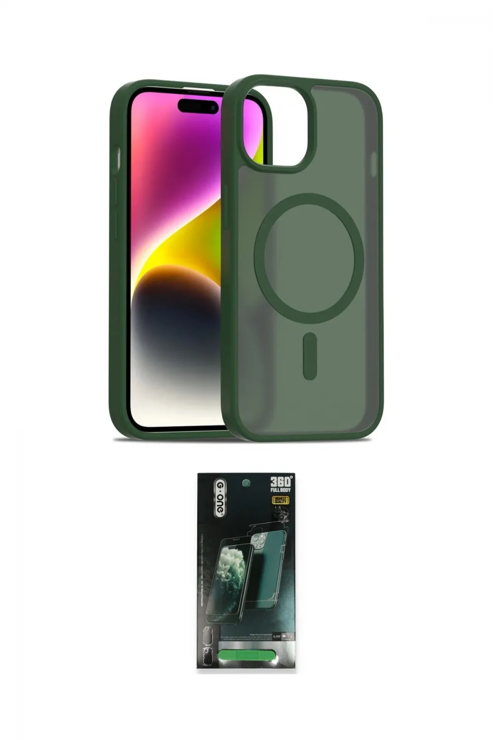 ieg™ iPhone 15 Kılıf Siluet Minimal Prime - Şeffaf 360 Full Body Arka Koruyucu