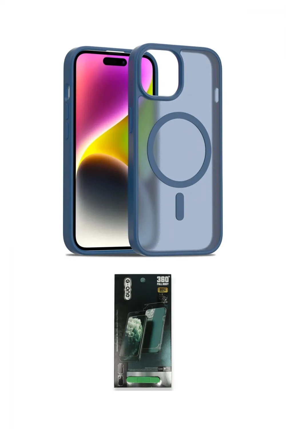 ieg™ iPhone 15 Kılıf Siluet Minimal Prime - Şeffaf 360 Full Body Arka Koruyucu