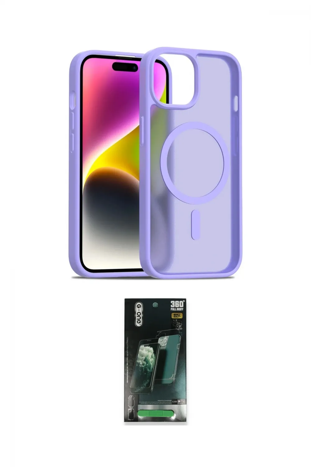 ieg™ iPhone 15 Kılıf Siluet Minimal Prime - Şeffaf 360 Full Body Arka Koruyucu