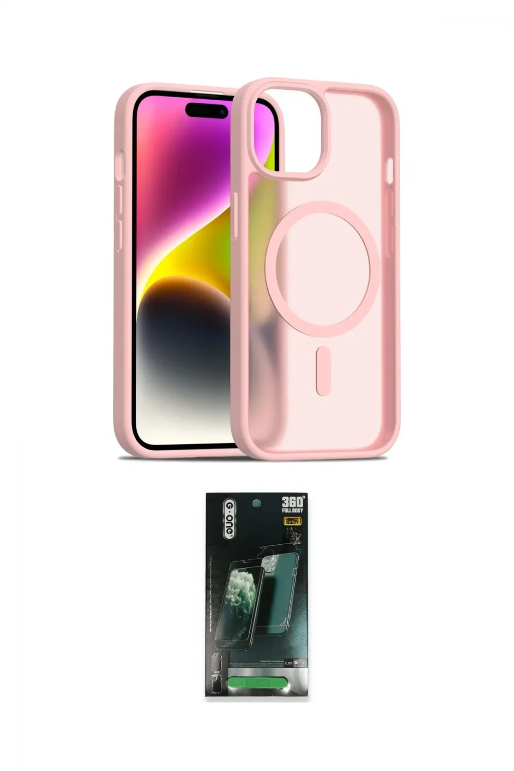 ieg™ iPhone 15 Kılıf Siluet Minimal Prime - Şeffaf 360 Full Body Arka Koruyucu