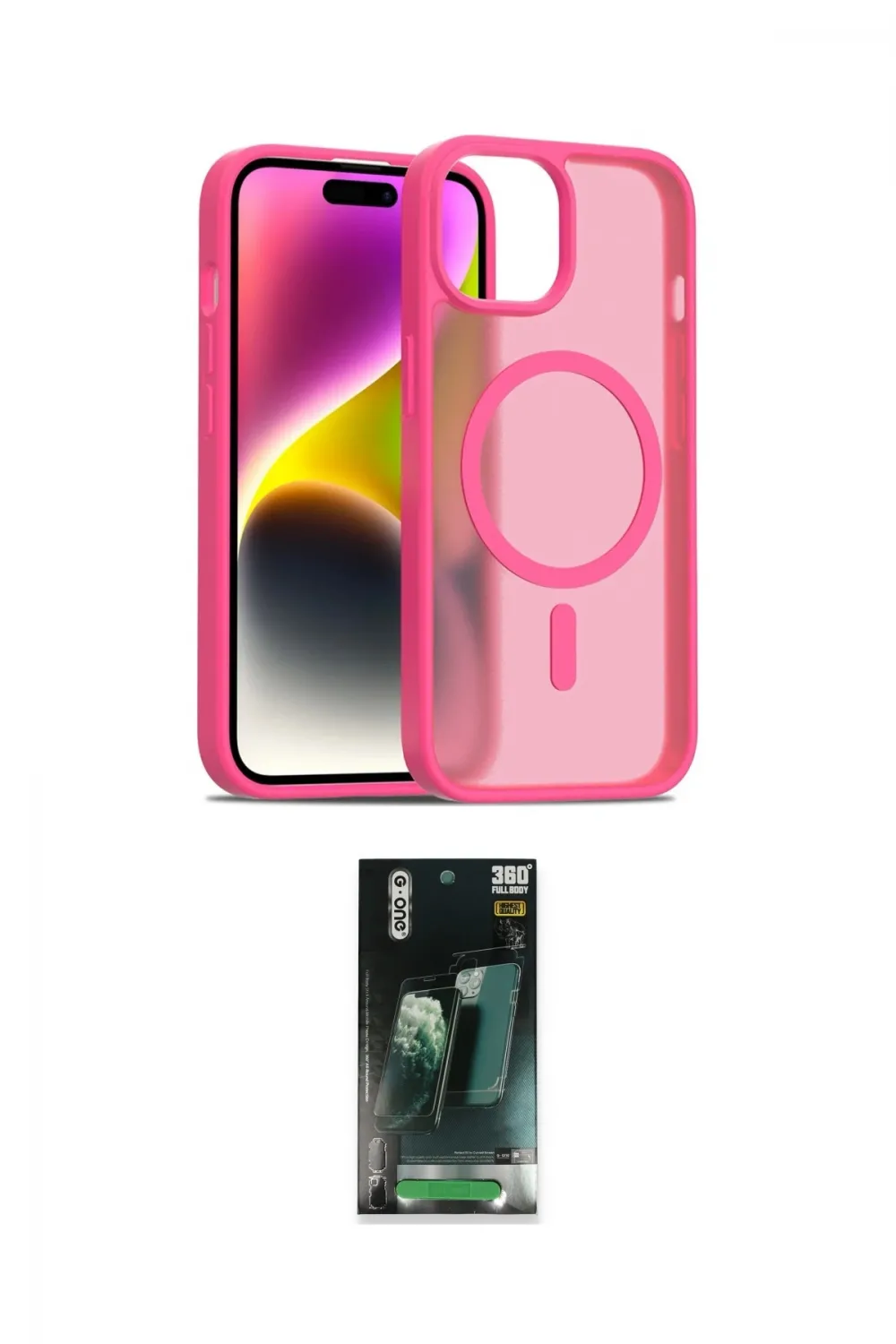 ieg™ iPhone 15 Kılıf Siluet Minimal Prime - Şeffaf 360 Full Body Arka Koruyucu