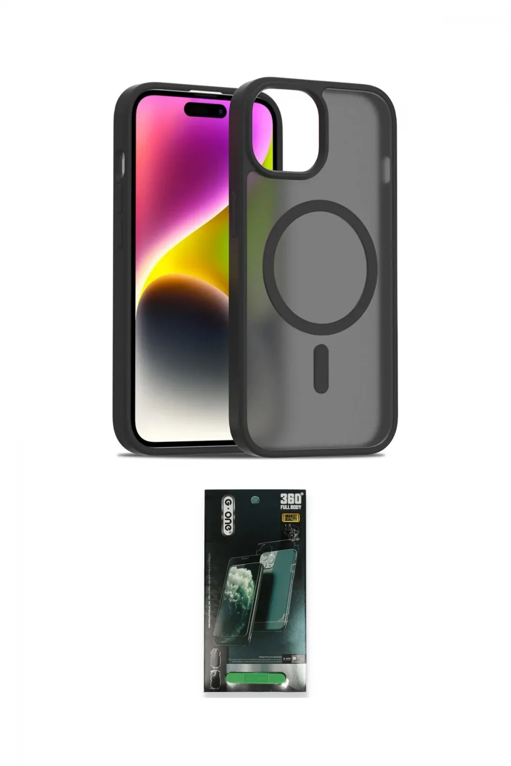ieg™ iPhone 15 Kılıf Siluet Minimal Prime - Şeffaf 360 Full Body Arka Koruyucu