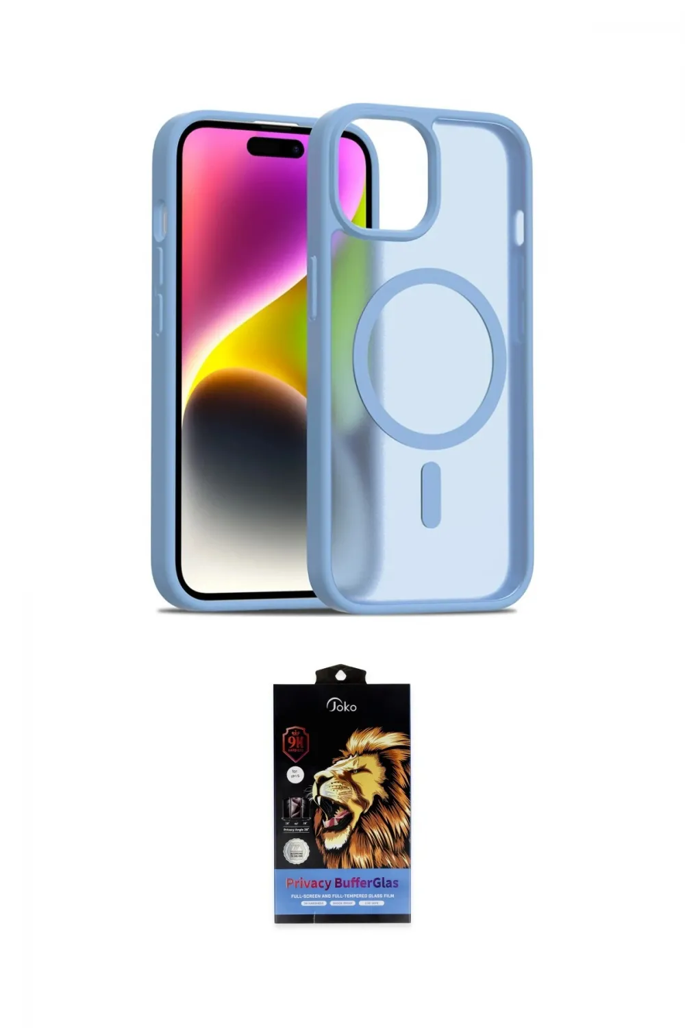 ieg™ iPhone 15 Kılıf Siluet Minimal Prime - Siyah Buffer Hayalet Cam Ekran Koruyucu