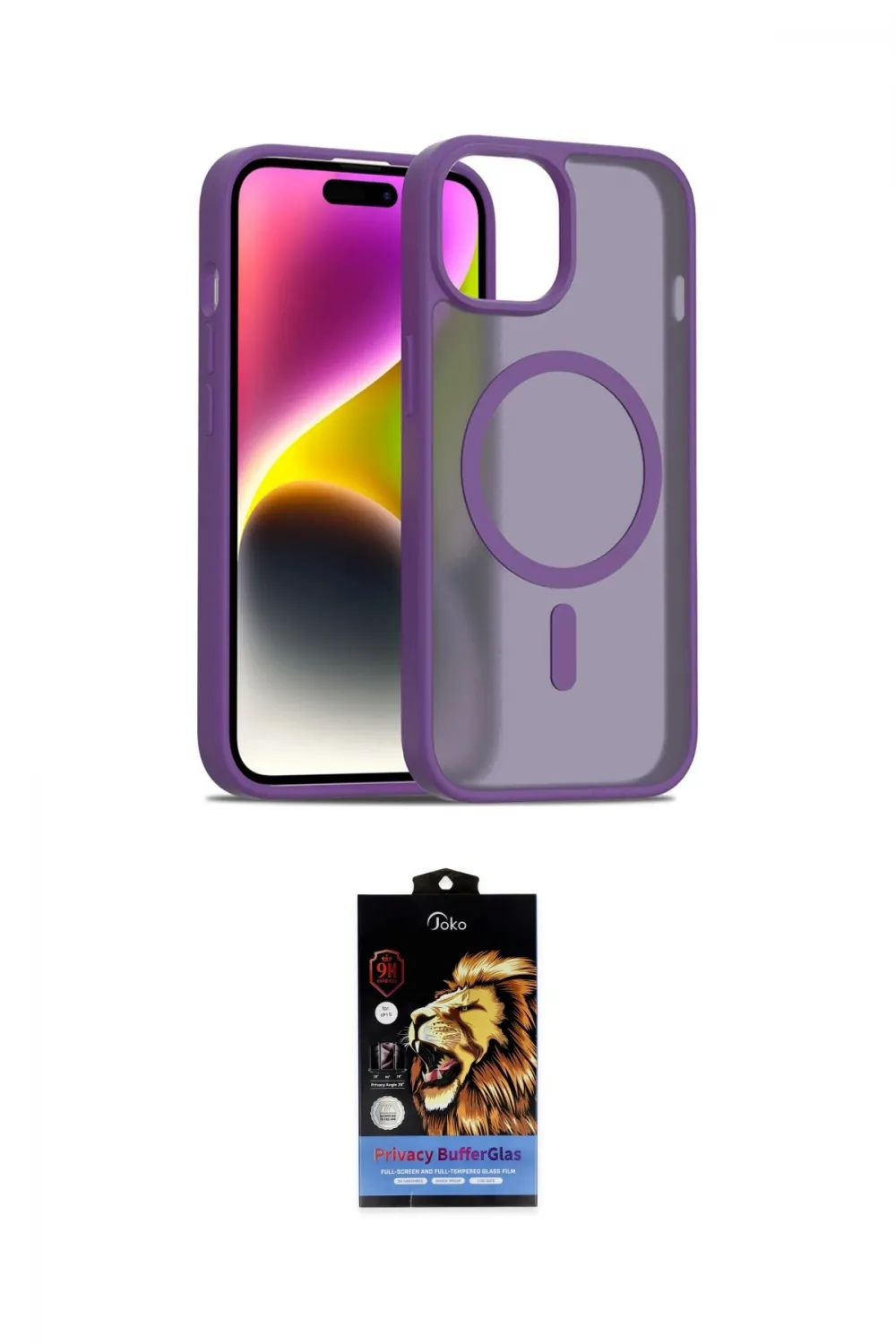 ieg™ iPhone 15 Kılıf Siluet Minimal Prime - Siyah Buffer Hayalet Cam Ekran Koruyucu