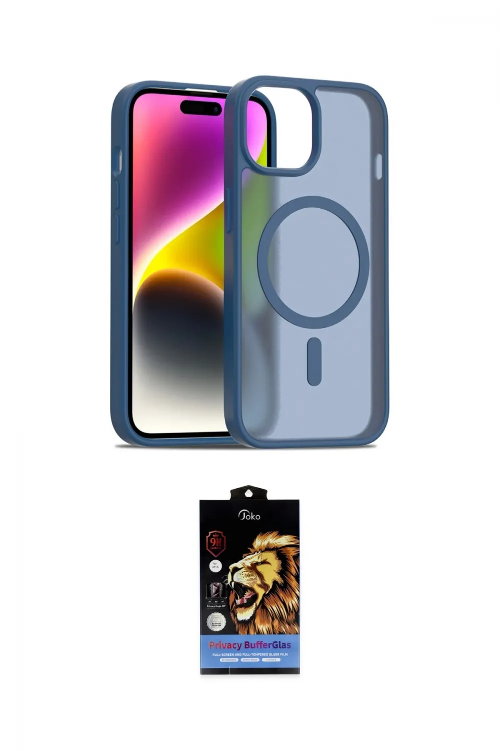 ieg™ iPhone 15 Kılıf Siluet Minimal Prime - Siyah Buffer Hayalet Cam Ekran Koruyucu