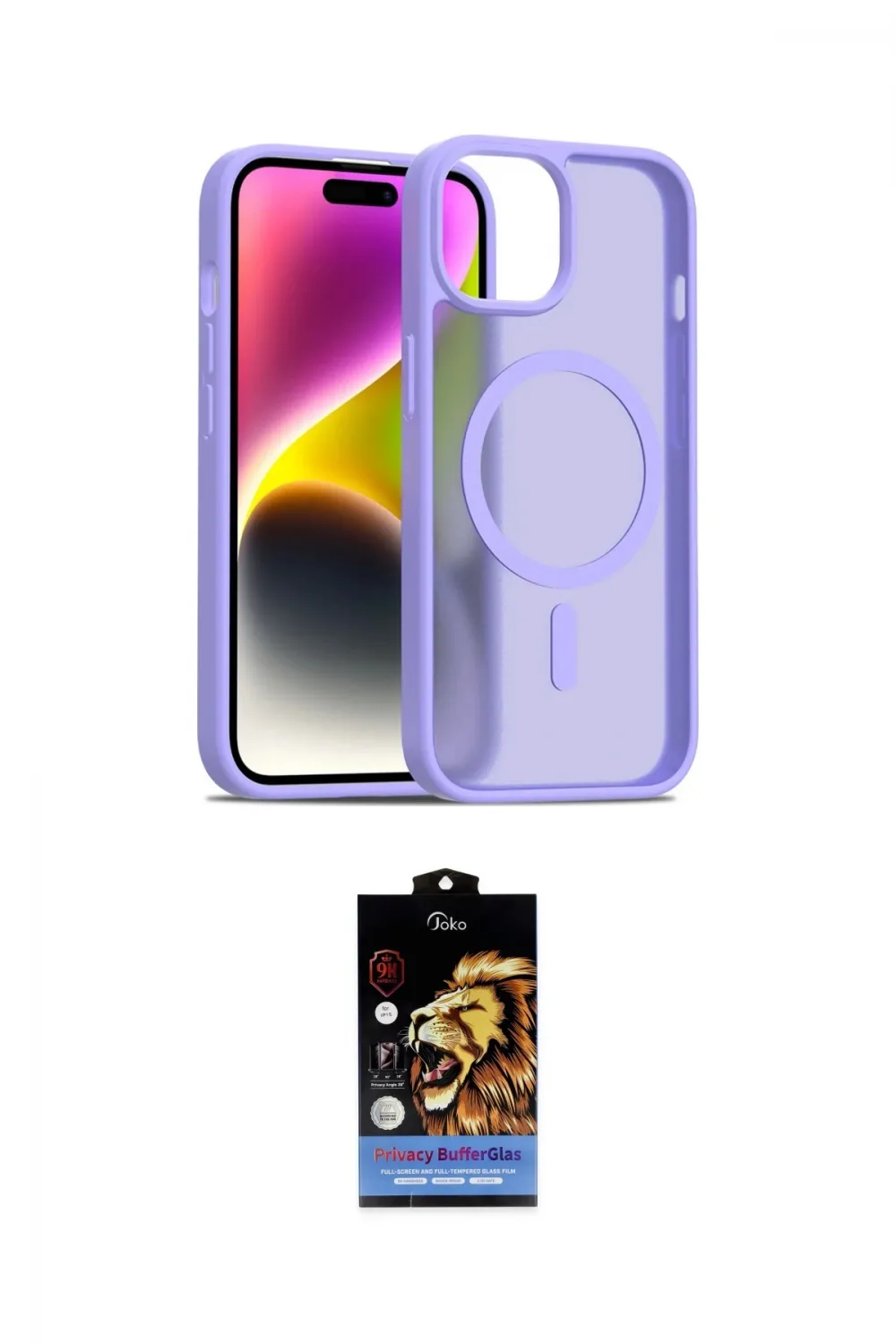 ieg™ iPhone 15 Kılıf Siluet Minimal Prime - Siyah Buffer Hayalet Cam Ekran Koruyucu