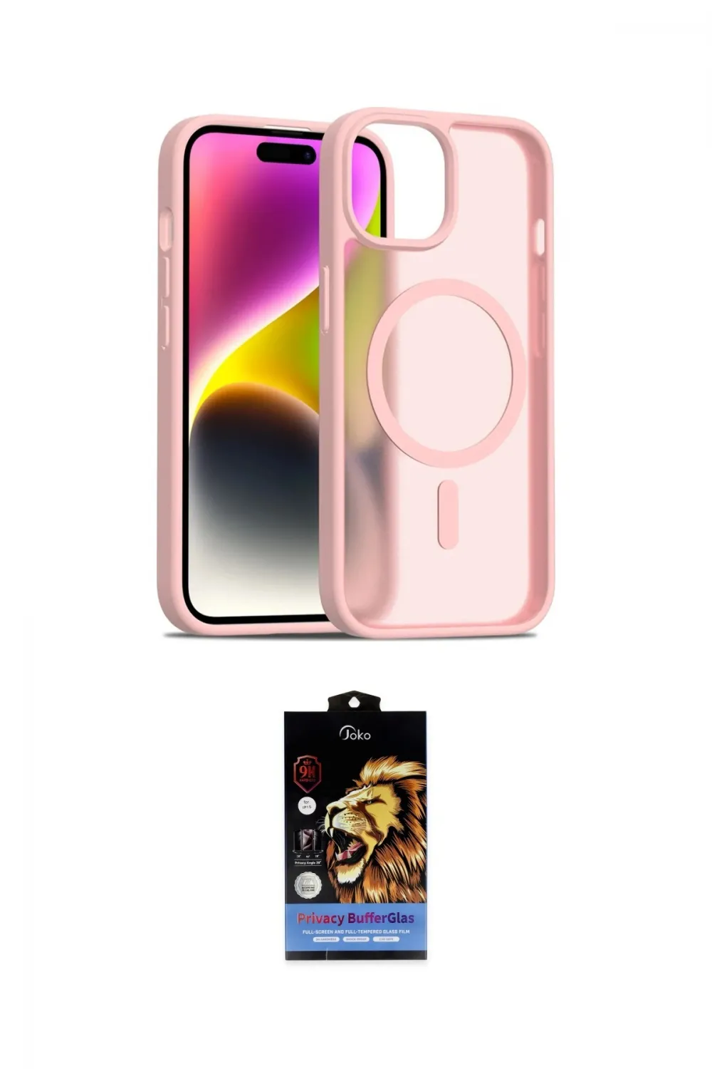 ieg™ iPhone 15 Kılıf Siluet Minimal Prime - Siyah Buffer Hayalet Cam Ekran Koruyucu