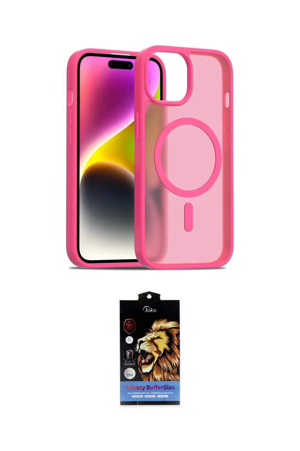 ieg™ iPhone 15 Kılıf Siluet Minimal Prime - Siyah Buffer Hayalet Cam Ekran Koruyucu