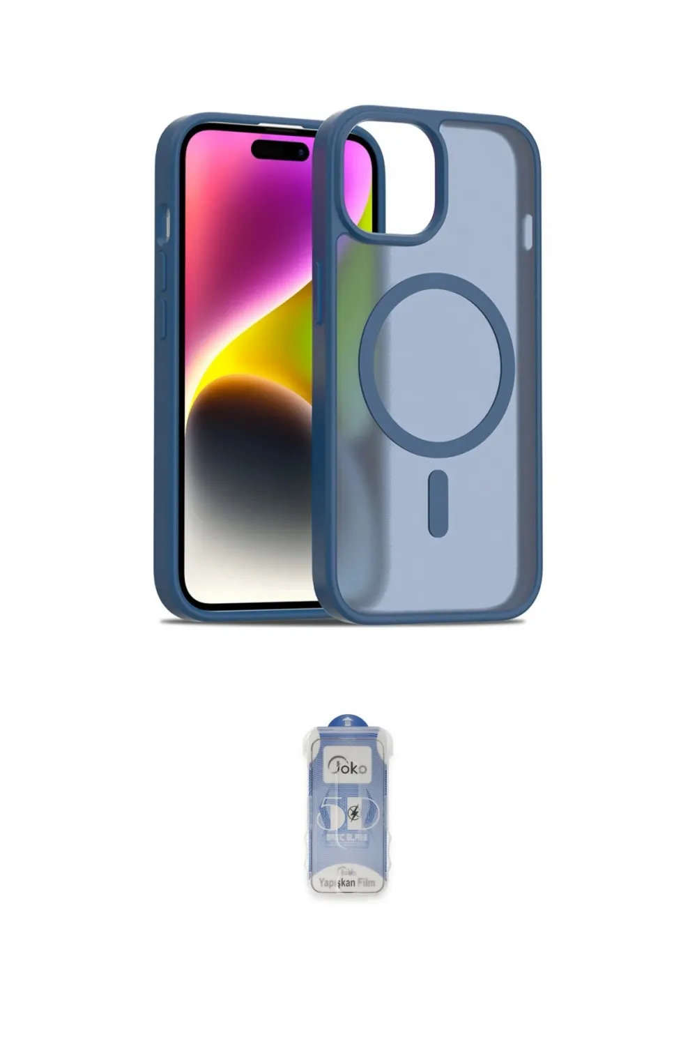 ieg™ iPhone 15 Kılıf Siluet Minimal Prime - Siyah Joko Magic 5D Cam