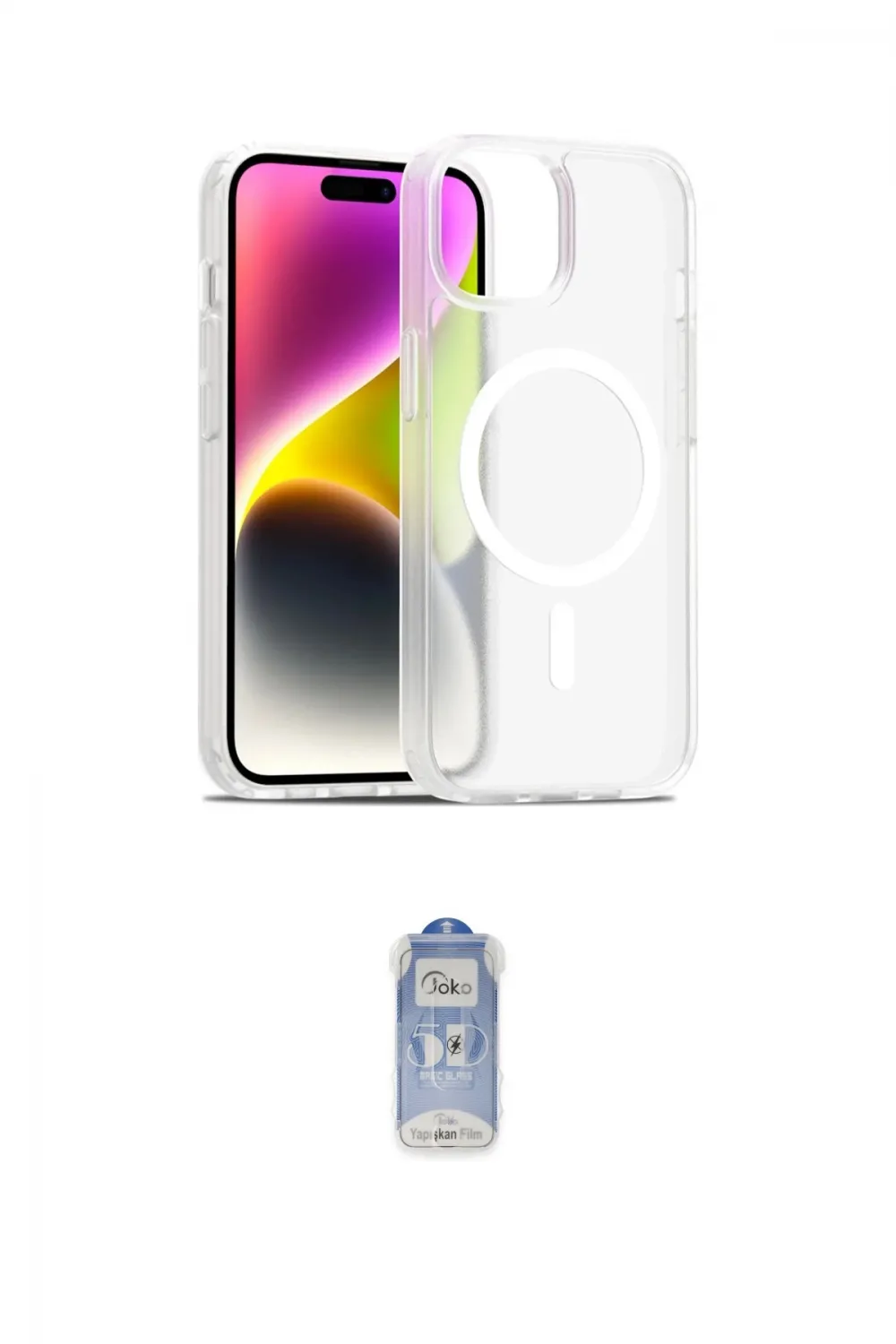 ieg™ iPhone 15 Kılıf Siluet Minimal Prime - Siyah Joko Magic 5D Cam