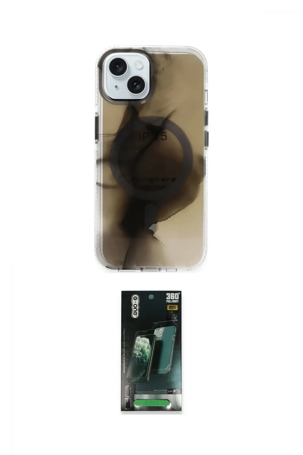 ieg™ iPhone 15 Kılıf Ufuk Doku Prime - Şeffaf 360 Full Body Arka Koruyucu