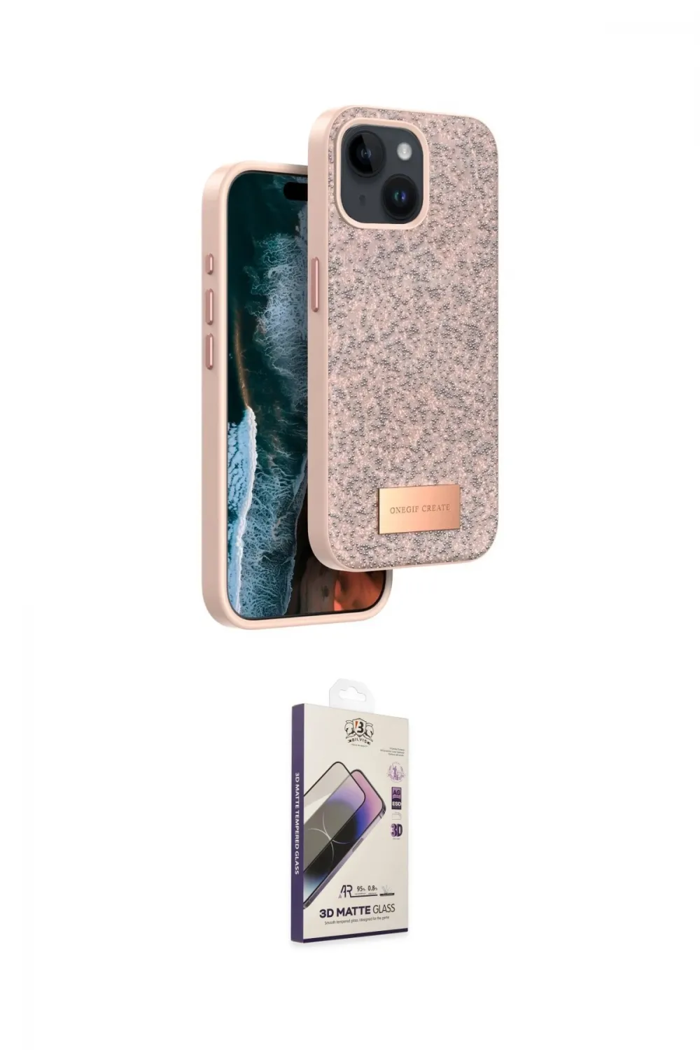 ieg™ iPhone 15 Kılıf Vadi Klasik Serisi - Siyah Bilvis 3D Mat Cam Ekran Koruyucu