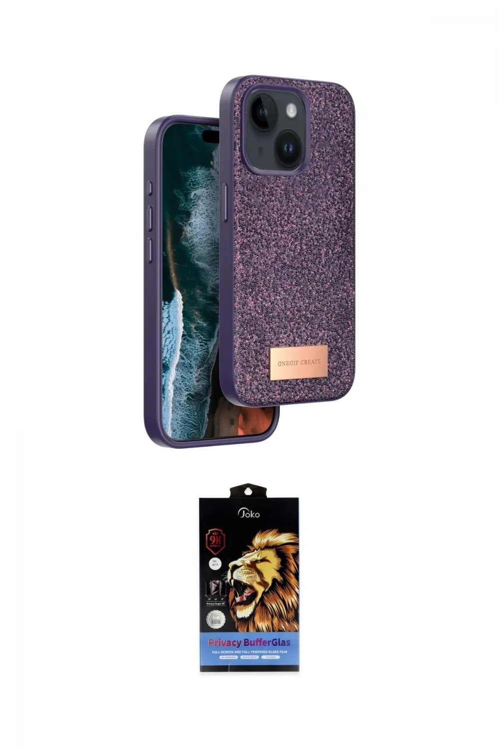 ieg™ iPhone 15 Kılıf Vadi Klasik Serisi - Siyah Buffer Hayalet Cam Ekran Koruyucu