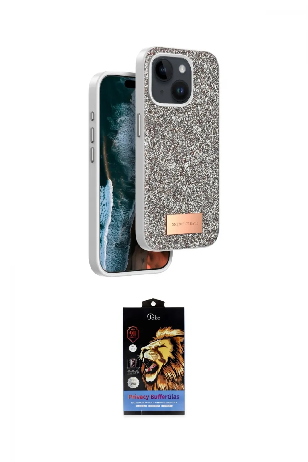 ieg™ iPhone 15 Kılıf Vadi Klasik Serisi - Siyah Buffer Hayalet Cam Ekran Koruyucu