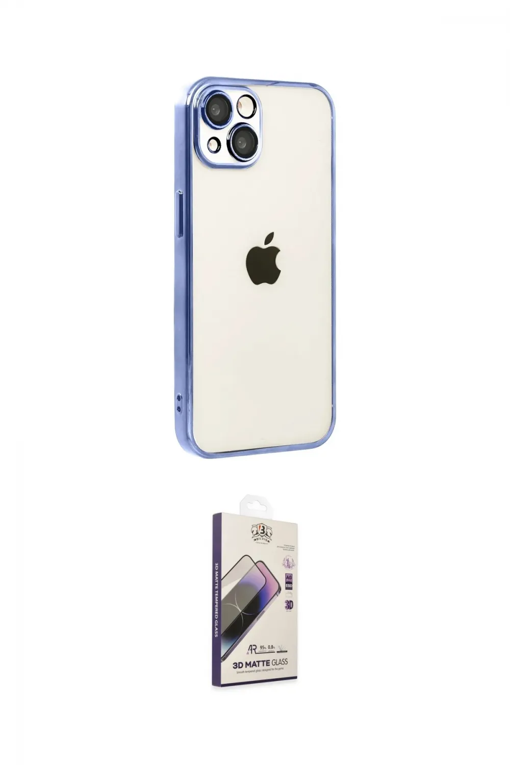 ieg™ iPhone 15 Kılıf Vadi Minimal - Siyah Bilvis 3D Mat Cam Ekran Koruyucu