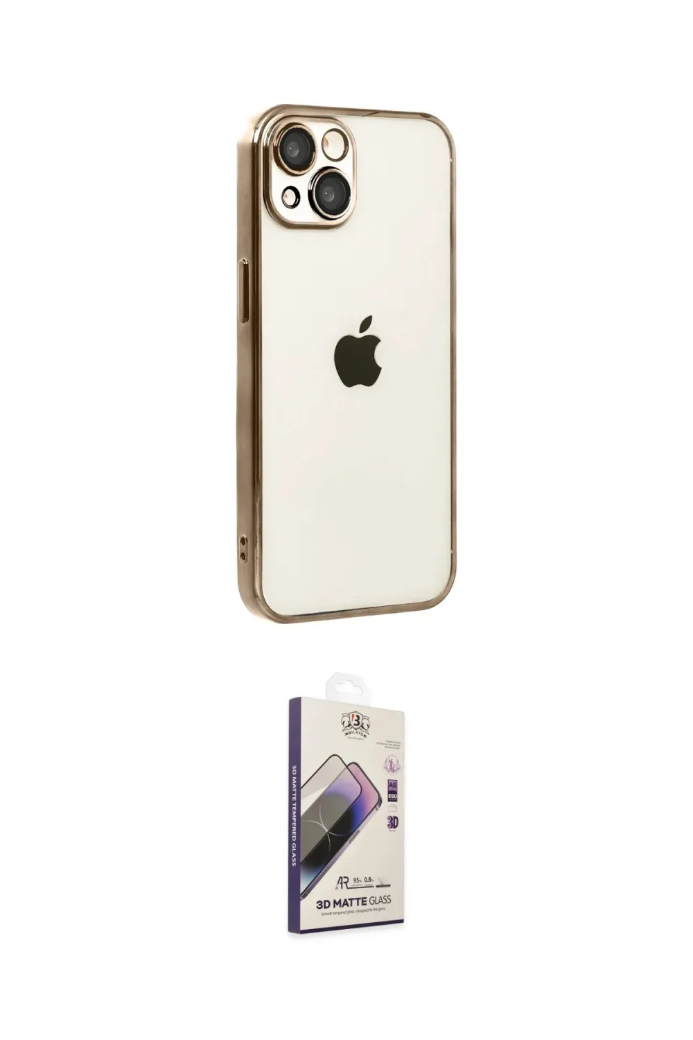 ieg™ iPhone 15 Kılıf Vadi Minimal - Siyah Bilvis 3D Mat Cam Ekran Koruyucu