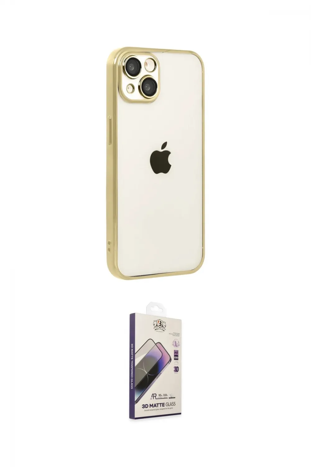 ieg™ iPhone 15 Kılıf Vadi Minimal - Siyah Bilvis 3D Mat Cam Ekran Koruyucu