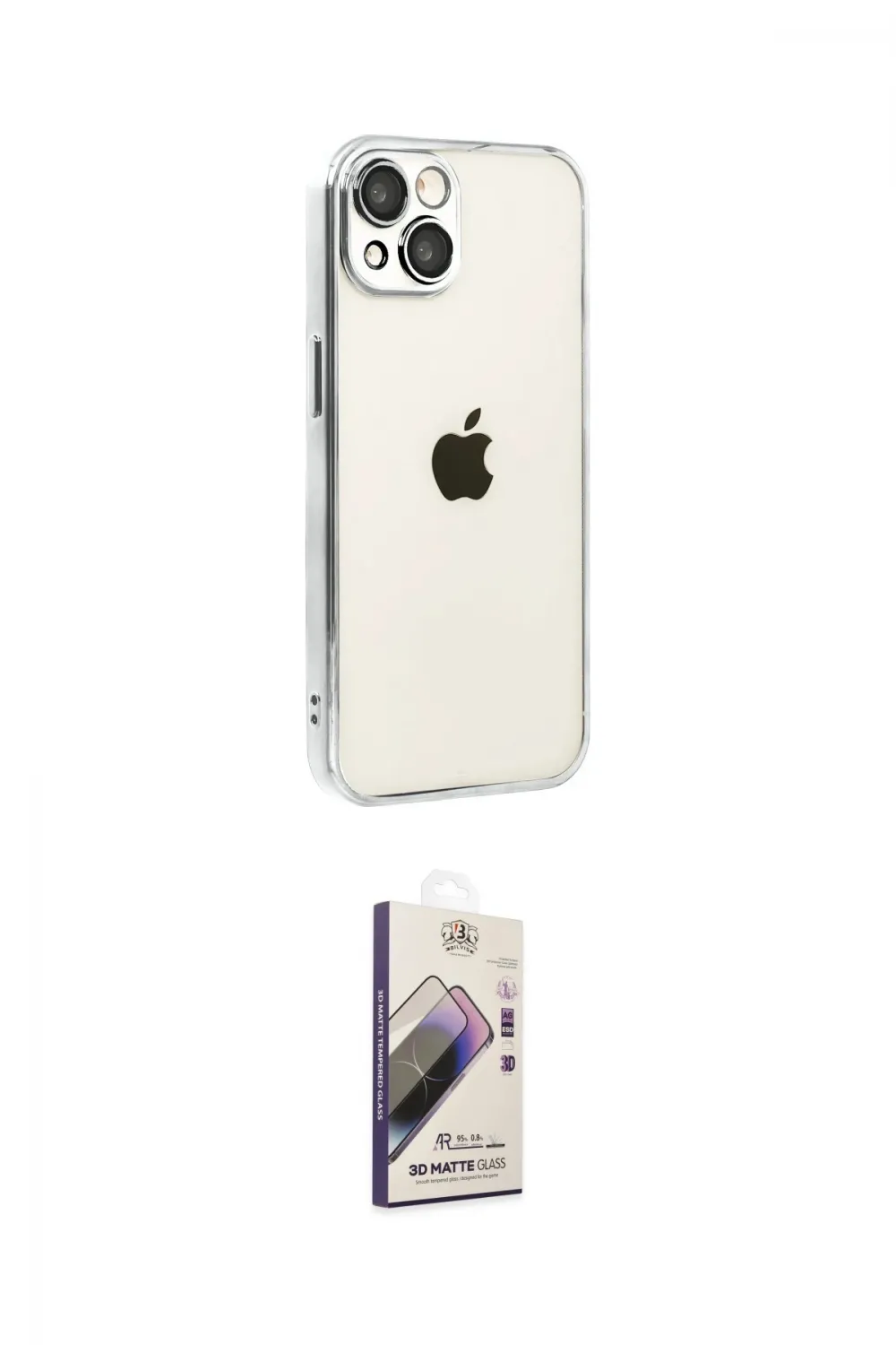 ieg™ iPhone 15 Kılıf Vadi Minimal - Siyah Bilvis 3D Mat Cam Ekran Koruyucu