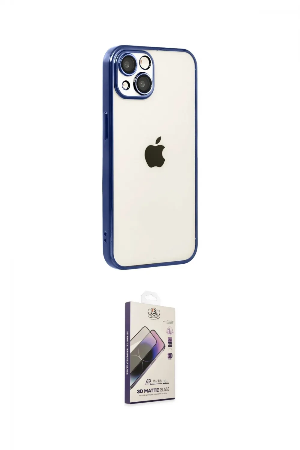 ieg™ iPhone 15 Kılıf Vadi Minimal - Siyah Bilvis 3D Mat Cam Ekran Koruyucu