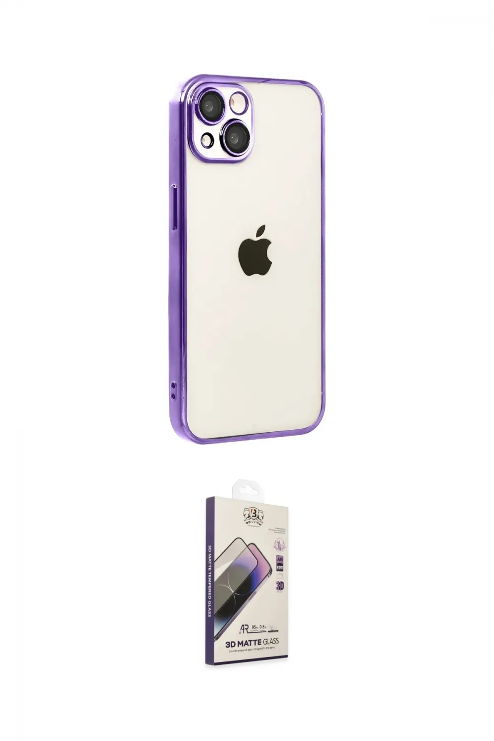 ieg™ iPhone 15 Kılıf Vadi Minimal - Siyah Bilvis 3D Mat Cam Ekran Koruyucu