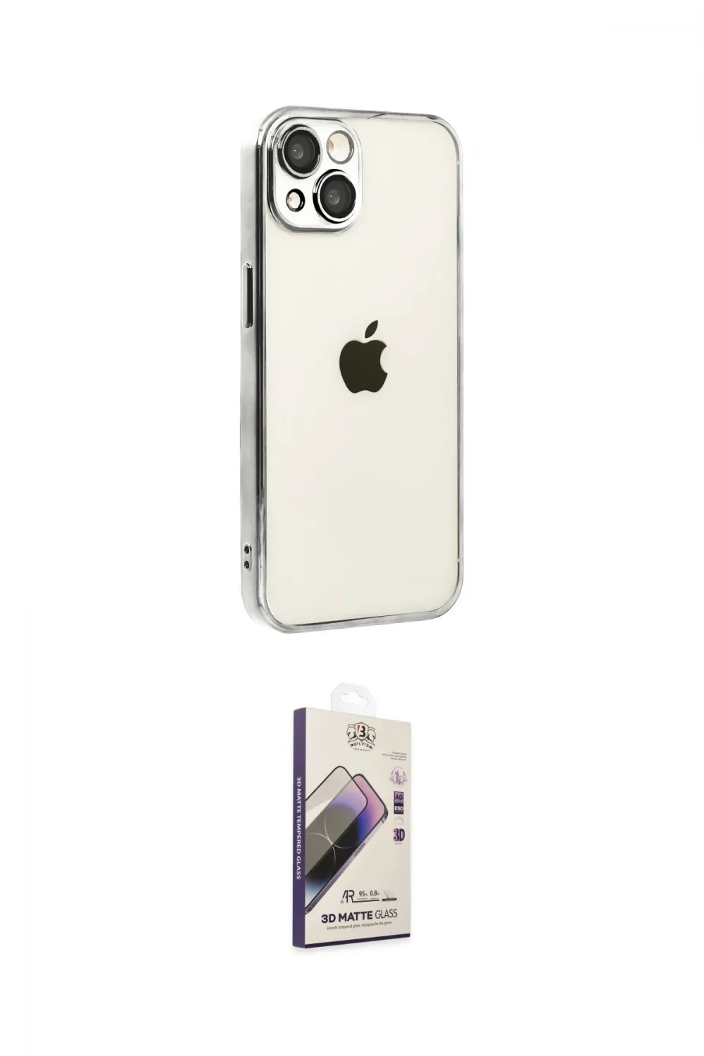 ieg™ iPhone 15 Kılıf Vadi Minimal - Siyah Bilvis 3D Mat Cam Ekran Koruyucu