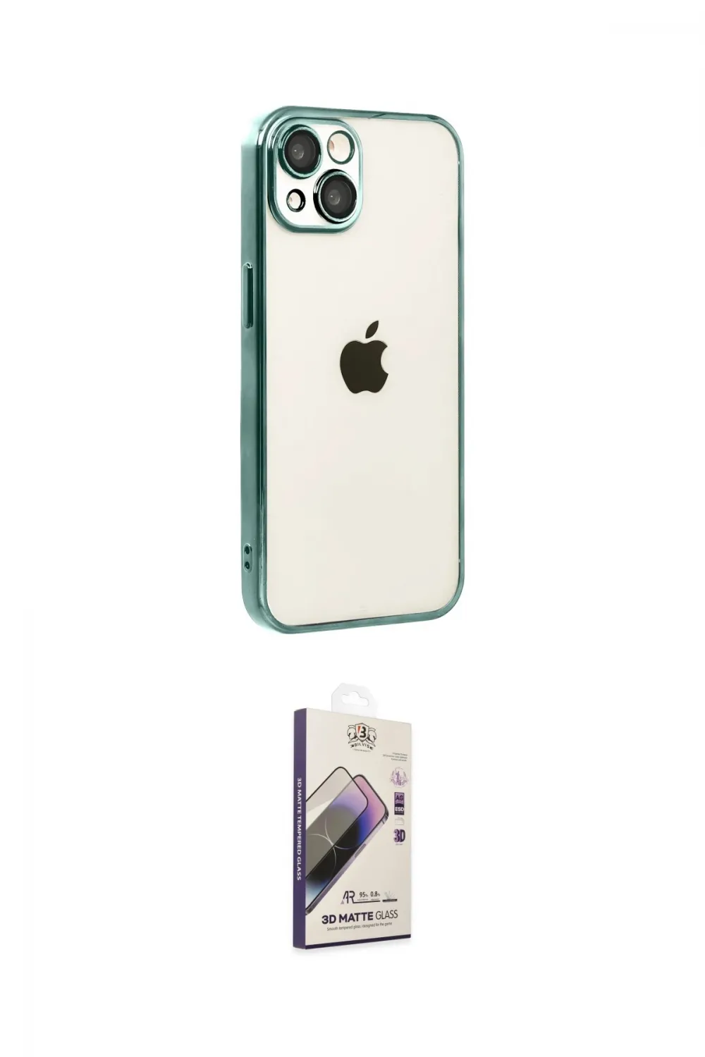 ieg™ iPhone 15 Kılıf Vadi Minimal - Siyah Bilvis 3D Mat Cam Ekran Koruyucu