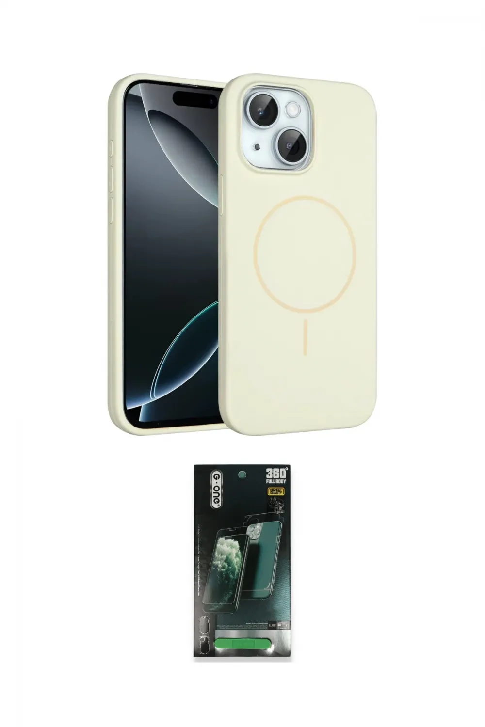 ieg™ iPhone 15 Kılıf Yankı Form Serisi - Şeffaf 360 Full Body Arka Koruyucu