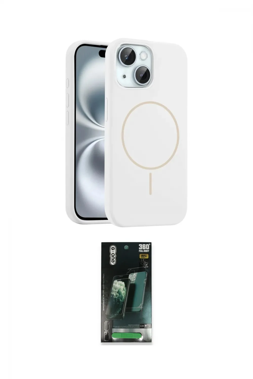 ieg™ iPhone 15 Kılıf Yankı Form Serisi - Şeffaf 360 Full Body Arka Koruyucu