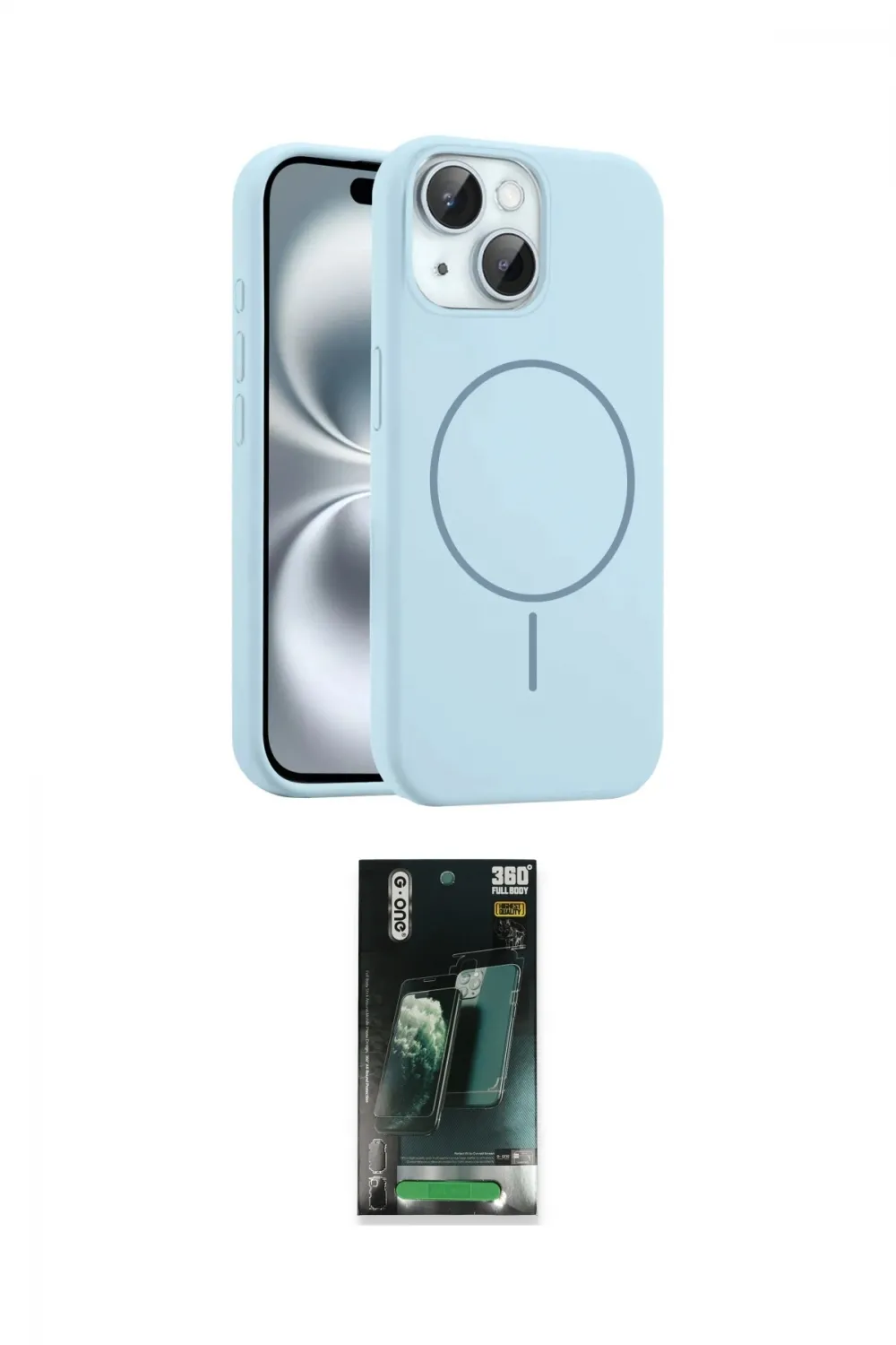 ieg™ iPhone 15 Kılıf Yankı Form Serisi - Şeffaf 360 Full Body Arka Koruyucu
