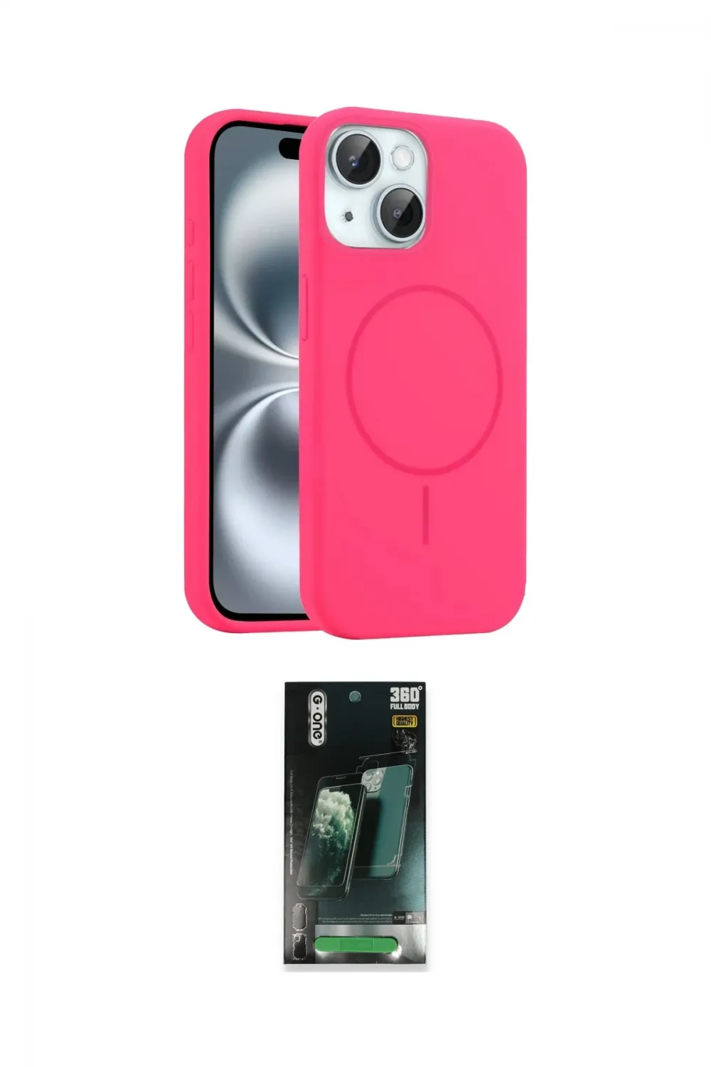 ieg™ iPhone 15 Kılıf Yankı Form Serisi - Şeffaf 360 Full Body Arka Koruyucu