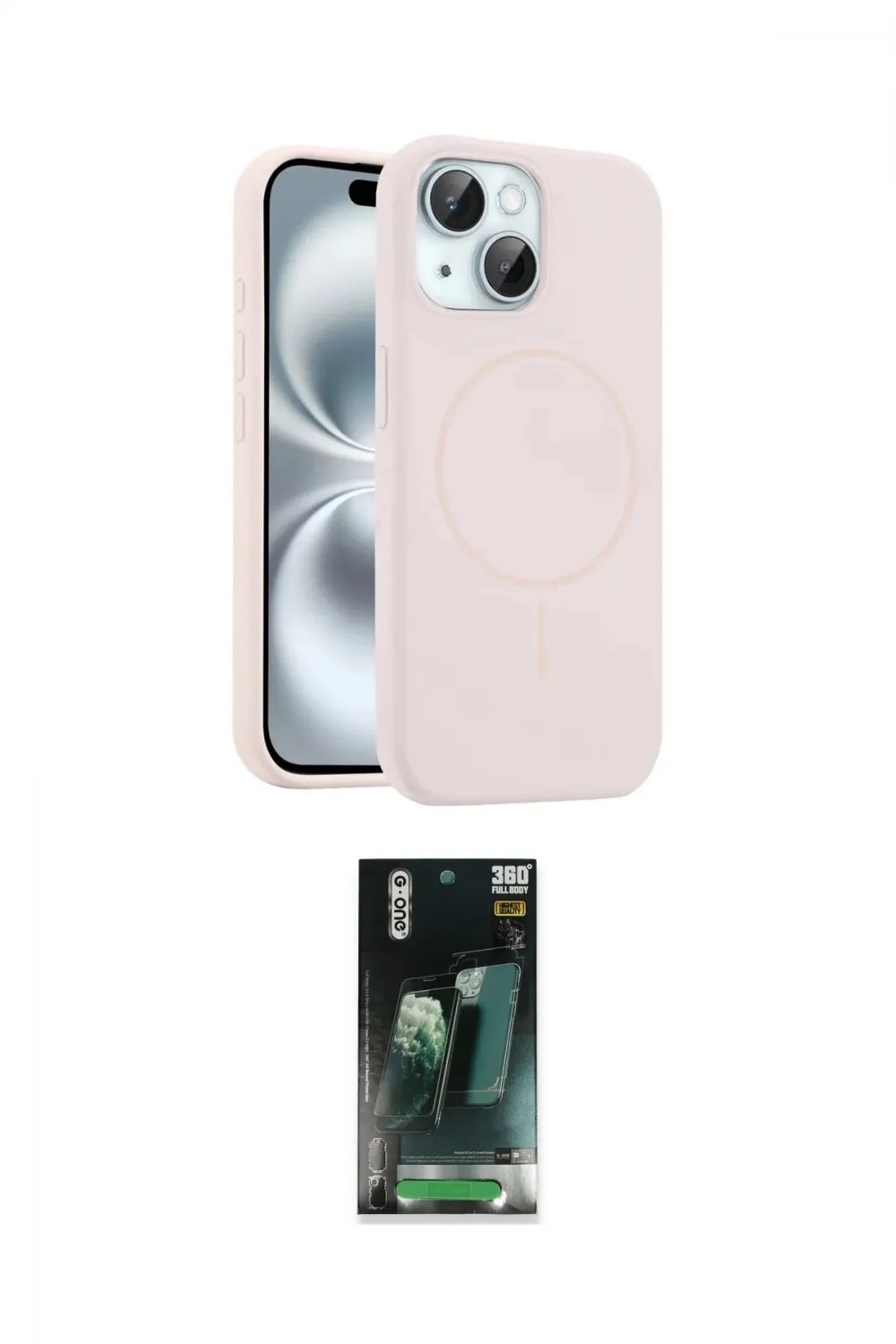 ieg™ iPhone 15 Kılıf Yankı Form Serisi - Şeffaf 360 Full Body Arka Koruyucu