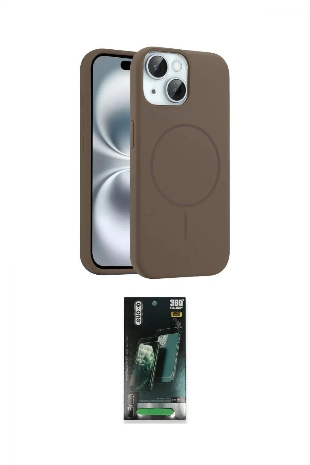 ieg™ iPhone 15 Kılıf Yankı Form Serisi - Siyah 360 Mat Full Body Arka Koruyucu