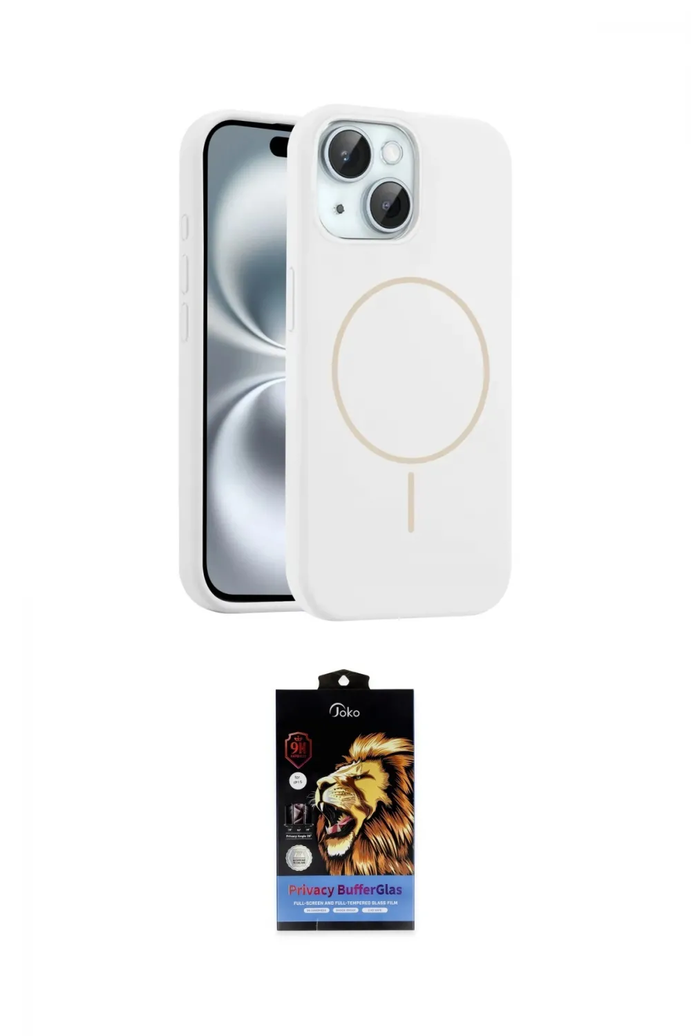 ieg™ iPhone 15 Kılıf Yankı Form Serisi - Siyah Buffer Hayalet Cam Ekran Koruyucu