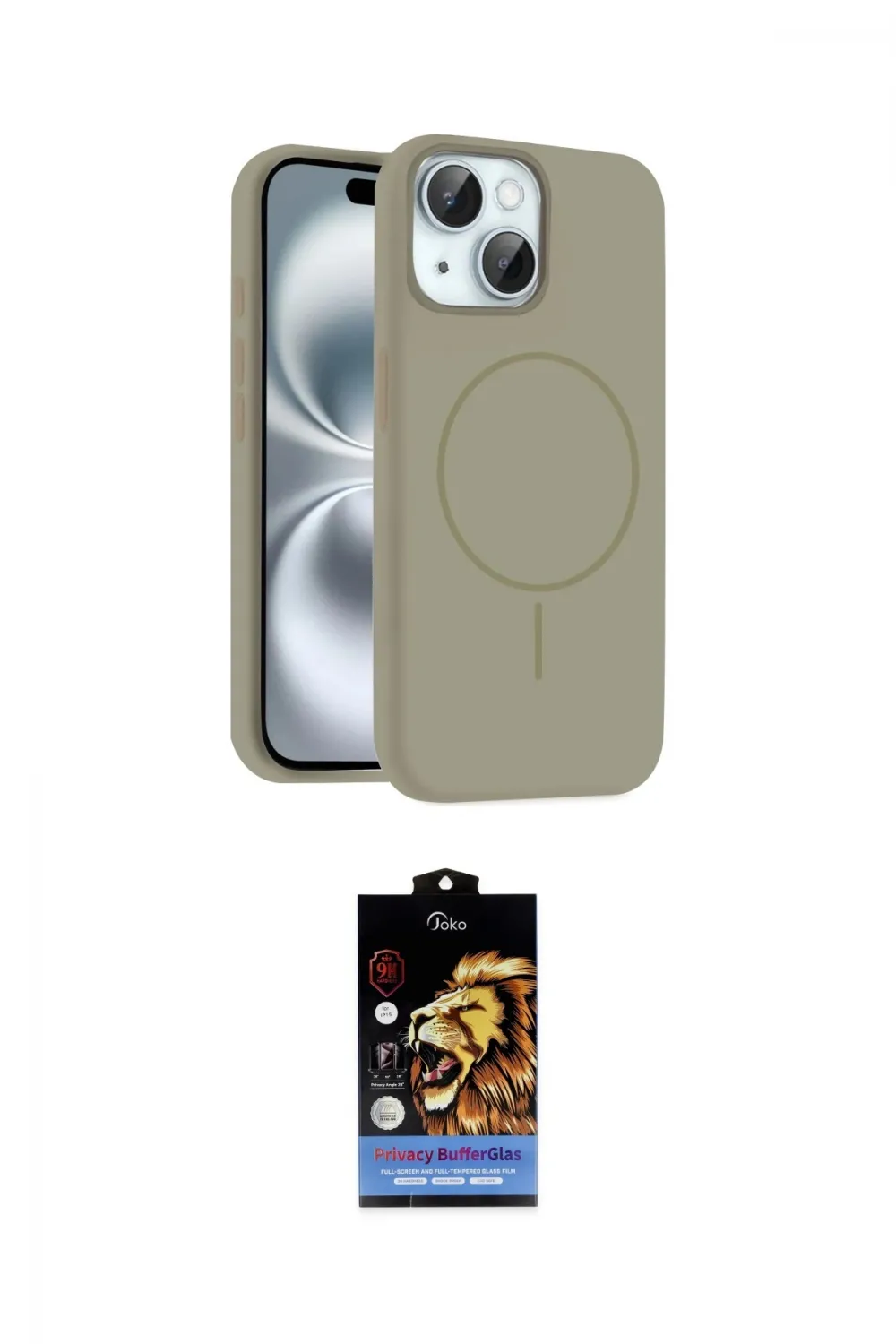 ieg™ iPhone 15 Kılıf Yankı Form Serisi - Siyah Buffer Hayalet Cam Ekran Koruyucu