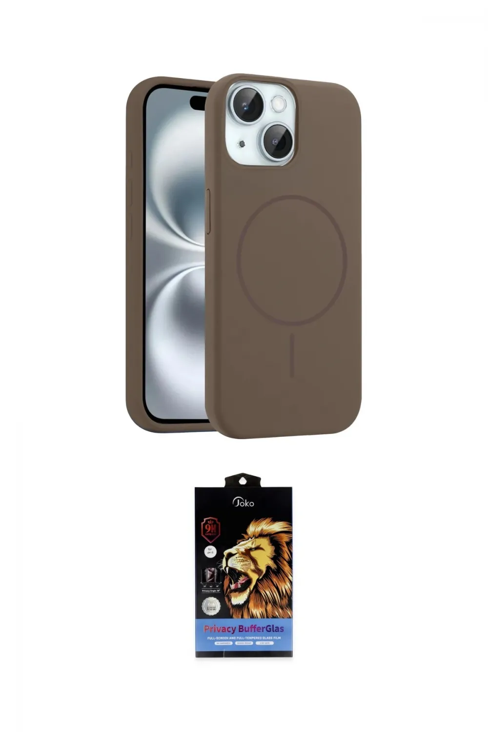 ieg™ iPhone 15 Kılıf Yankı Form Serisi - Siyah Buffer Hayalet Cam Ekran Koruyucu