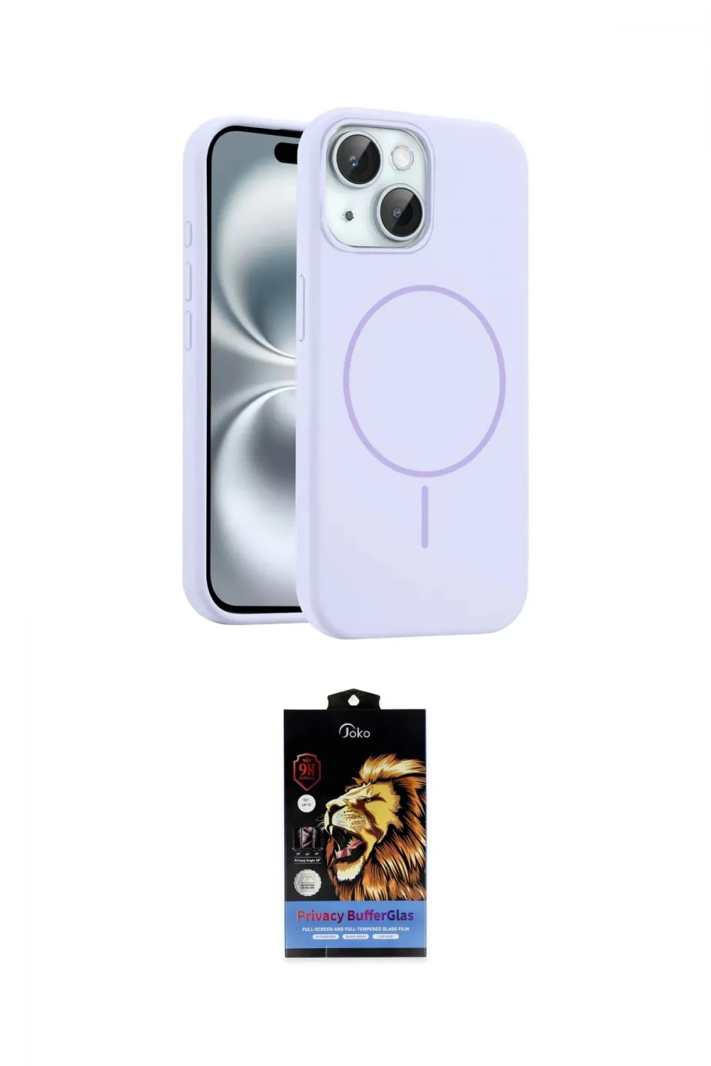 ieg™ iPhone 15 Kılıf Yankı Form Serisi - Siyah Buffer Hayalet Cam Ekran Koruyucu