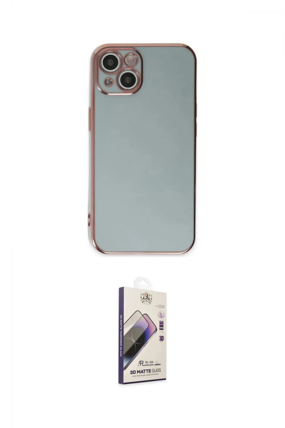 ieg™ iPhone 15 Kılıf Yankı Serisi - Siyah Bilvis 3D Mat Cam Ekran Koruyucu