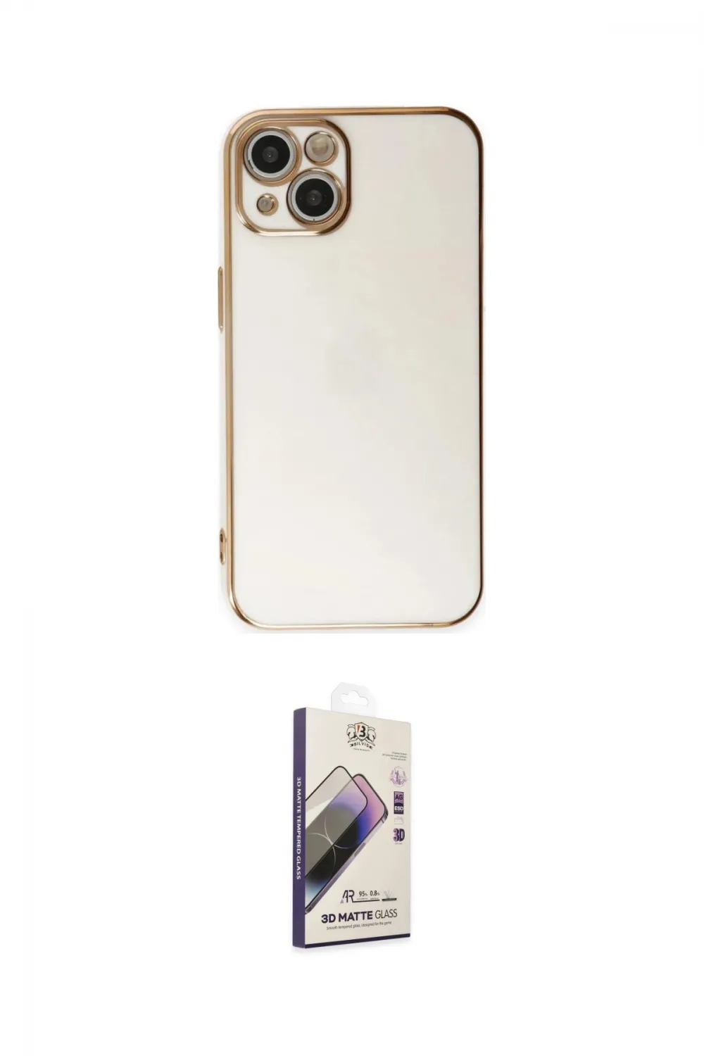 ieg™ iPhone 15 Kılıf Yankı Serisi - Siyah Bilvis 3D Mat Cam Ekran Koruyucu